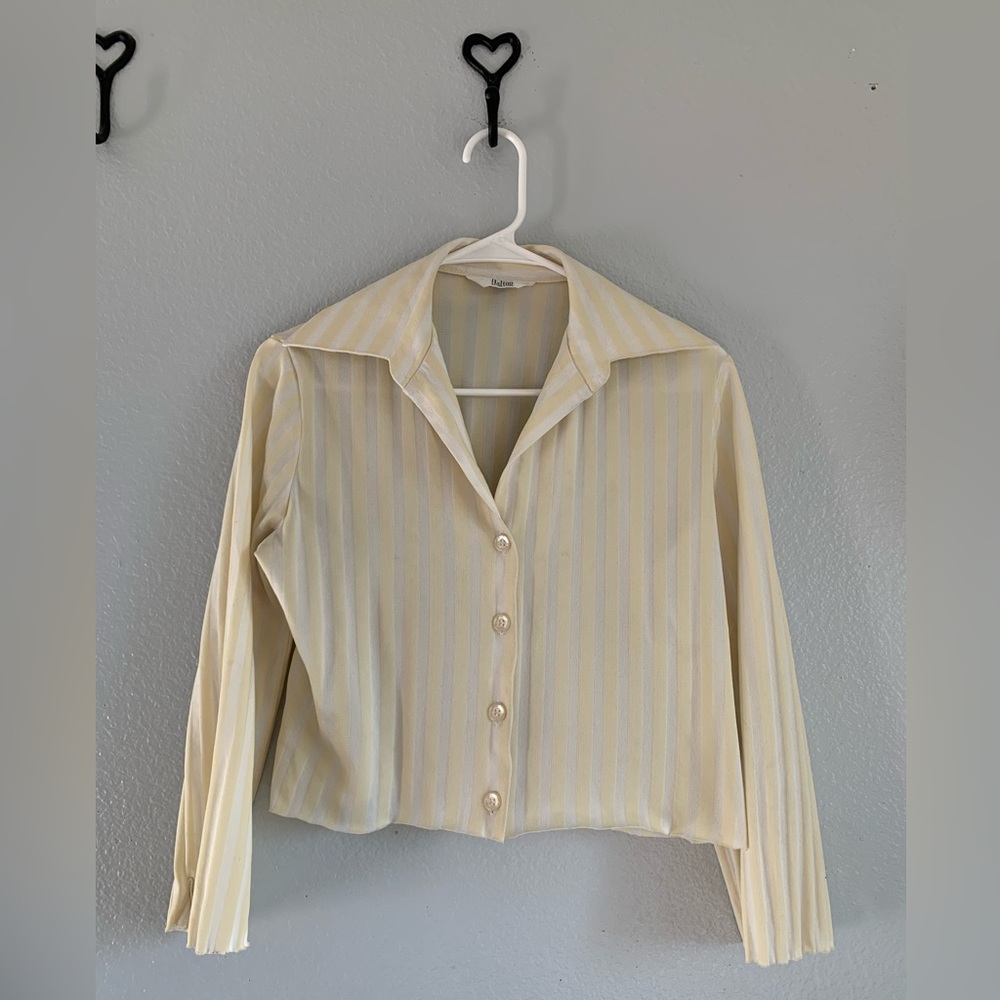 Dalton Yellow and White Striped Blouse